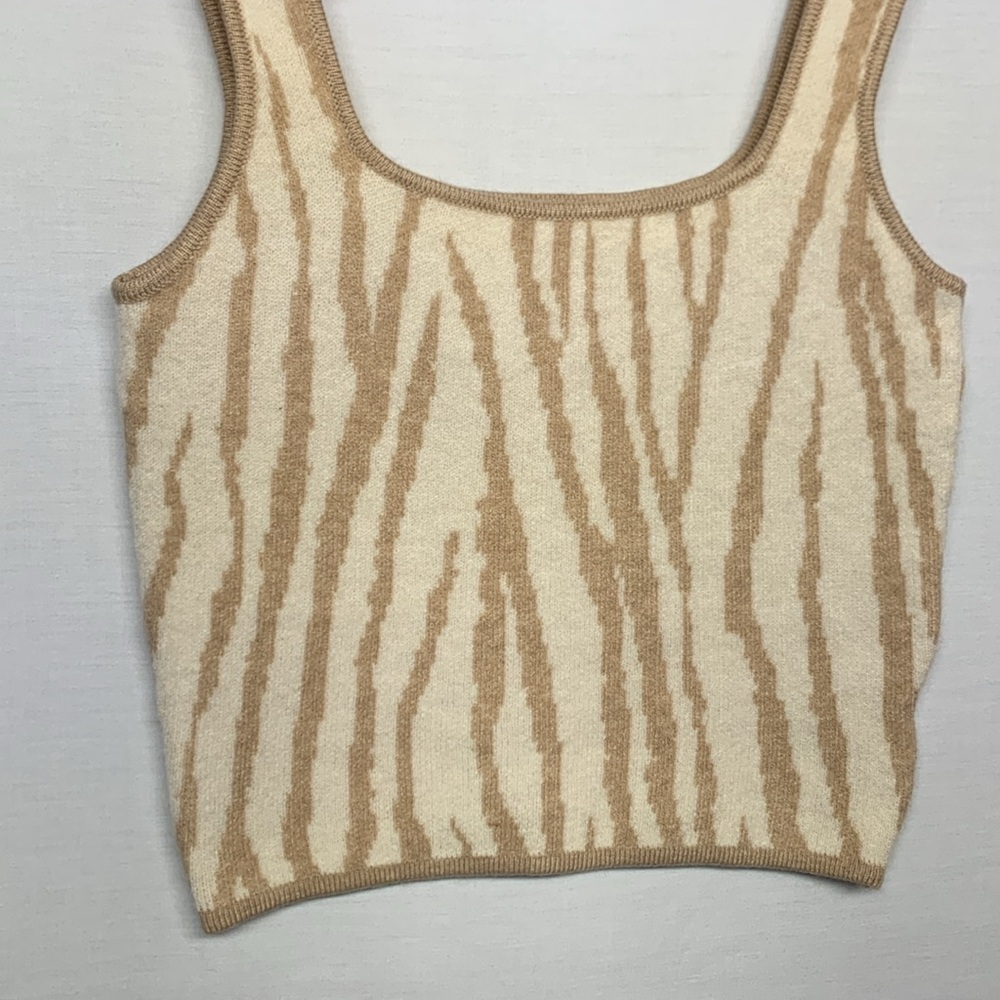 Lucy Paris Tan Zebra Tank Top Size Medium - Picture 4 of 8